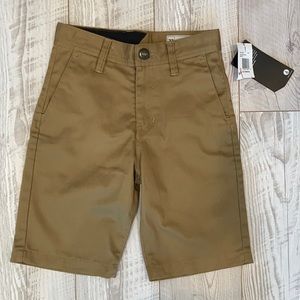 Volcom Boys Frickin chino shirts dark khaki